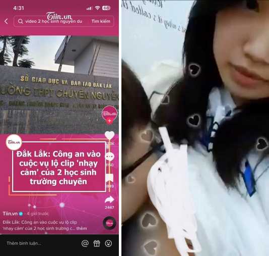 Clip Hot 2 em học sinh trường chuyên Nguyễn du dak lak